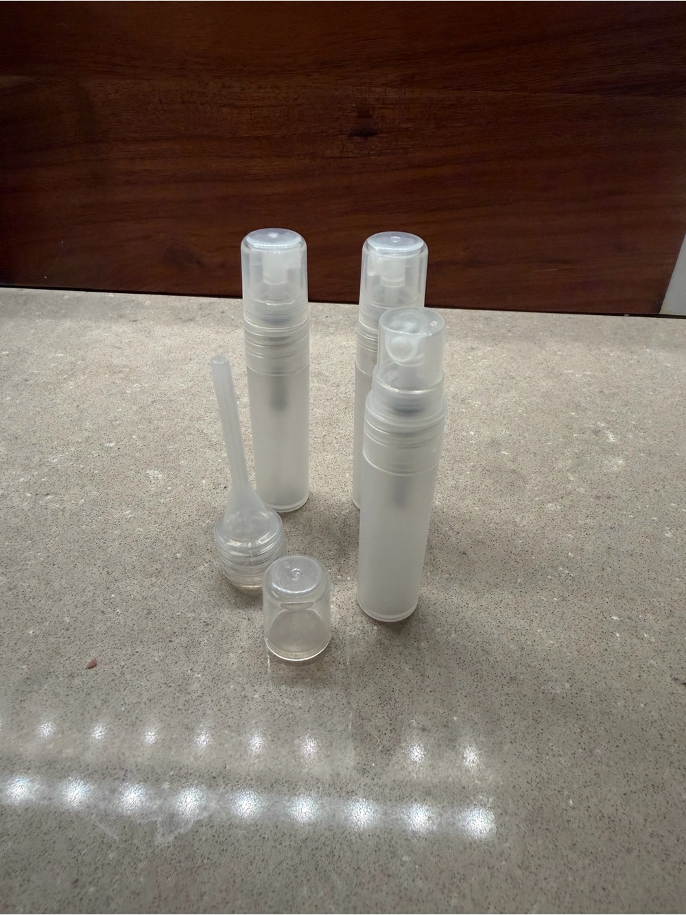 Travel Spray Bottle Set - Clear White Refillable Pump Bottles for Women Skincare